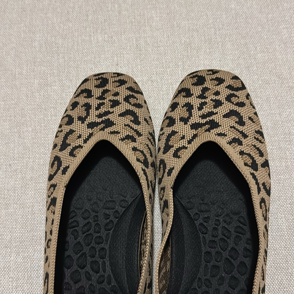 Like New Leopard Print SlipOn Flats-Knit-Sz 8-Brown/Black/Tan - Picture 11 of 13